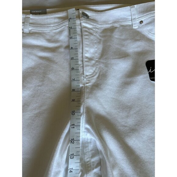 INC Women's Jeans 22W Slim Tech Fit White Fringe Hem Jeans Stretch NEW - Picture 10 of 15